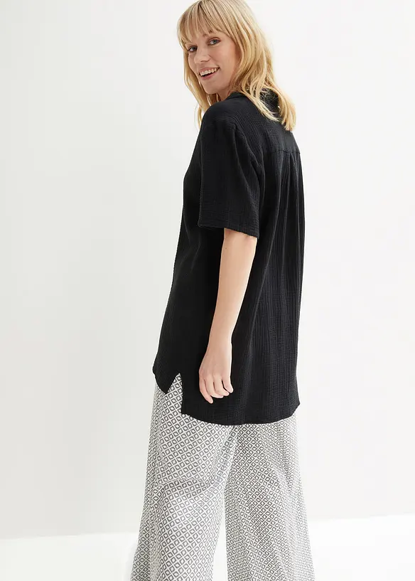 Lange mousseline overhemdblouse, bonprix