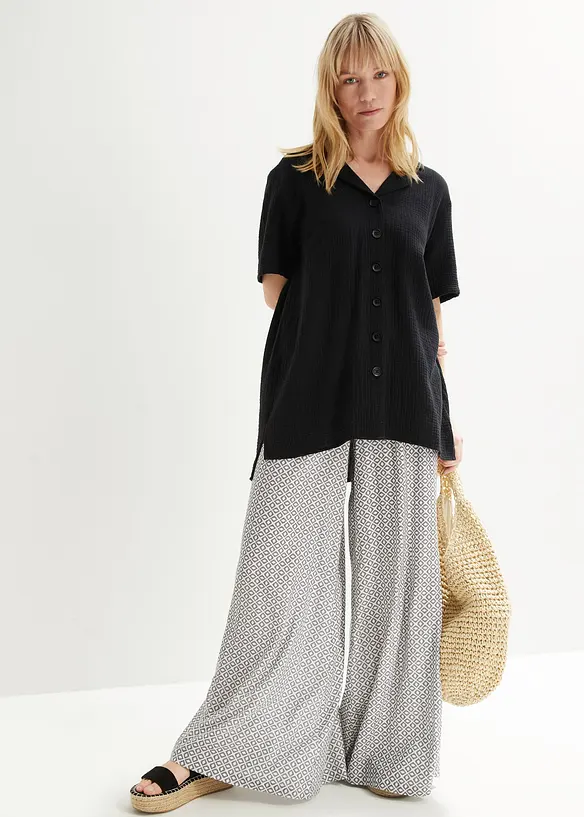 Lange mousseline overhemdblouse, bonprix