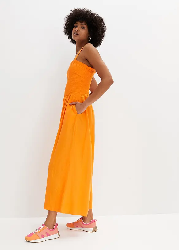 Jumpsuit met wijde pijpen van soepele viscose, bonprix