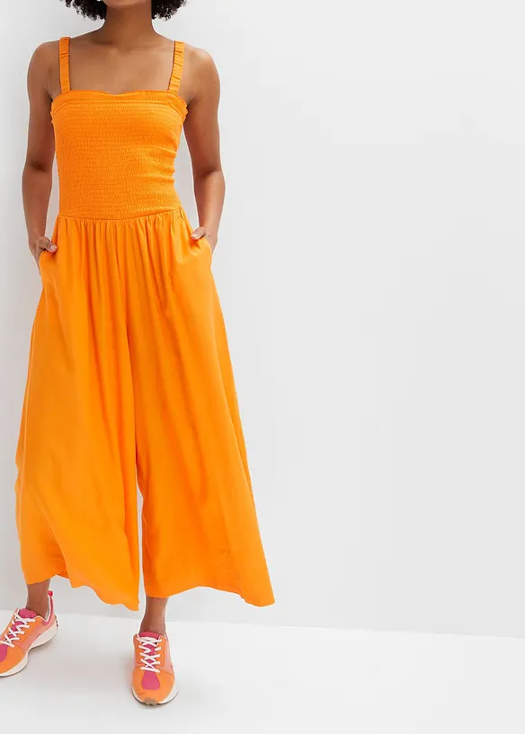 Jumpsuit met wijde pijpen van soepele viscose, bonprix