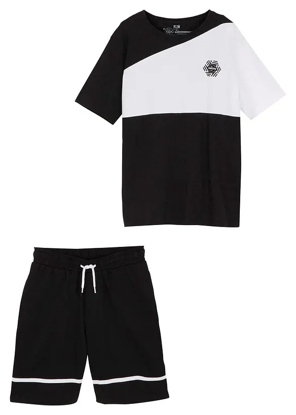 Jongens T-shirt en shirtbroek van biologisch katoen (2-dlg. set), bonprix