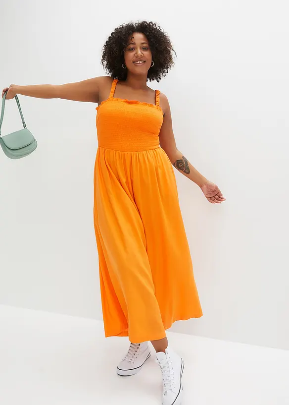 Jumpsuit met wijde pijpen van soepele viscose, bonprix
