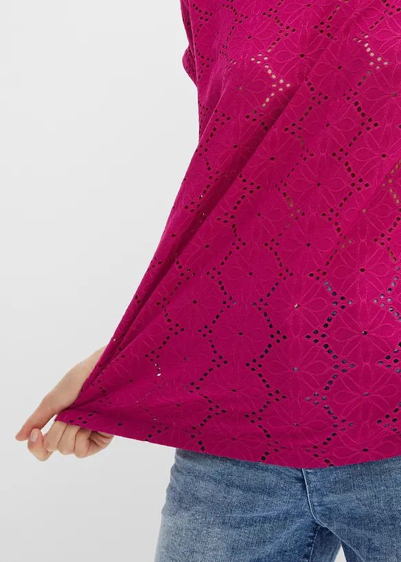 Shirt met broderie anglaise, bonprix