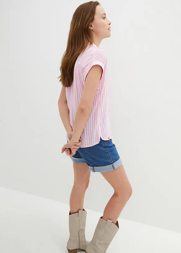 Blouse van soepele viscose, korte mouw, bonprix