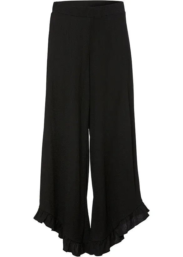 Slip-on broek van gestructureerd crêpe, bonprix