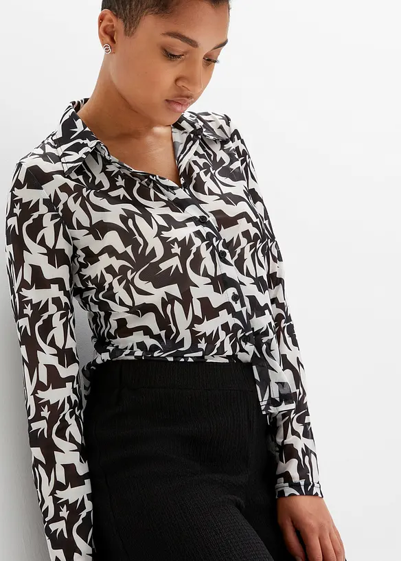Slip-on broek van gestructureerd crêpe, bonprix