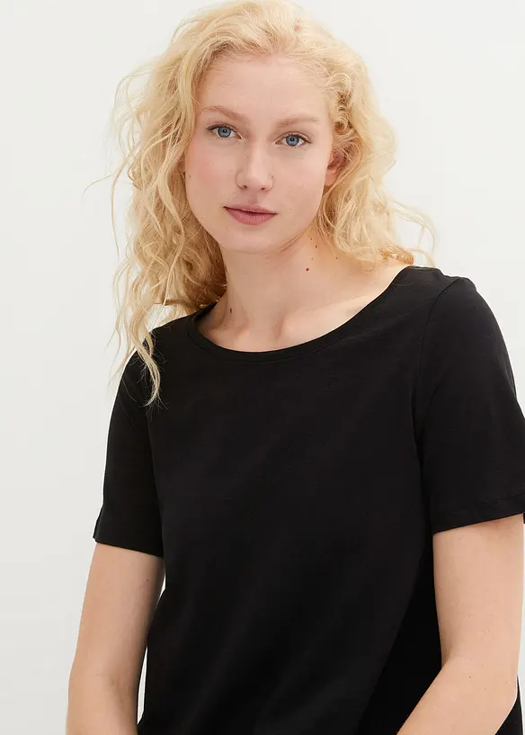 Shirtjurk van effectgaren met zakken van katoen, bonprix