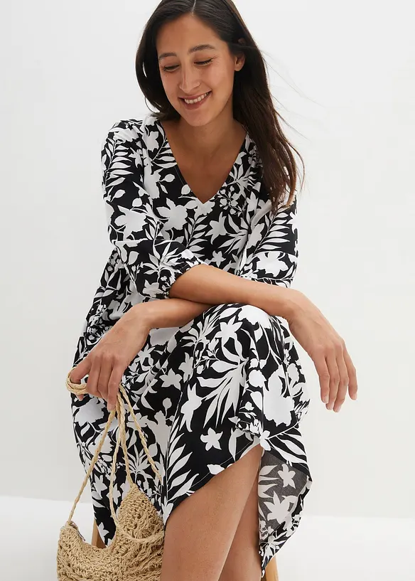 Midi jurk van soepele viscose, bonprix