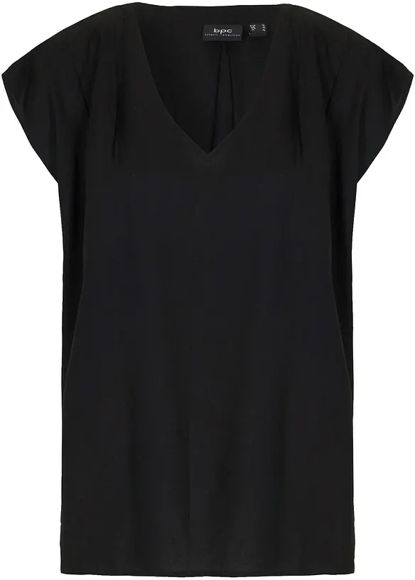 Blouse met V-hals en korte mouwen, bonprix