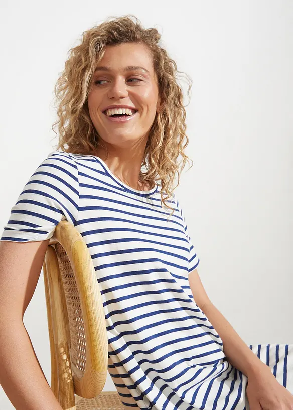 Shirtjurk van effectgaren met zakken van katoen, bonprix