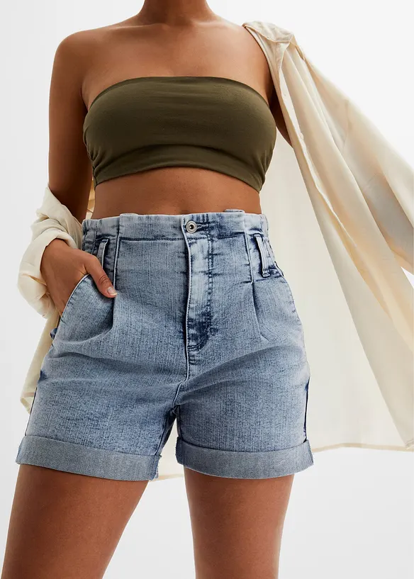 Paperbag jeans short, bonprix