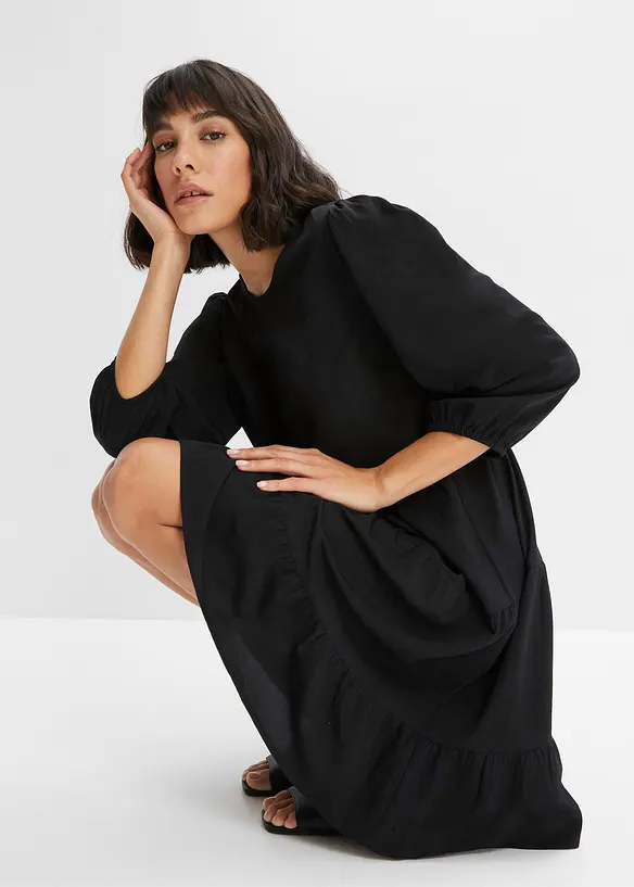 Cr&ecirc;pe jurk met volants, BODYFLIRT