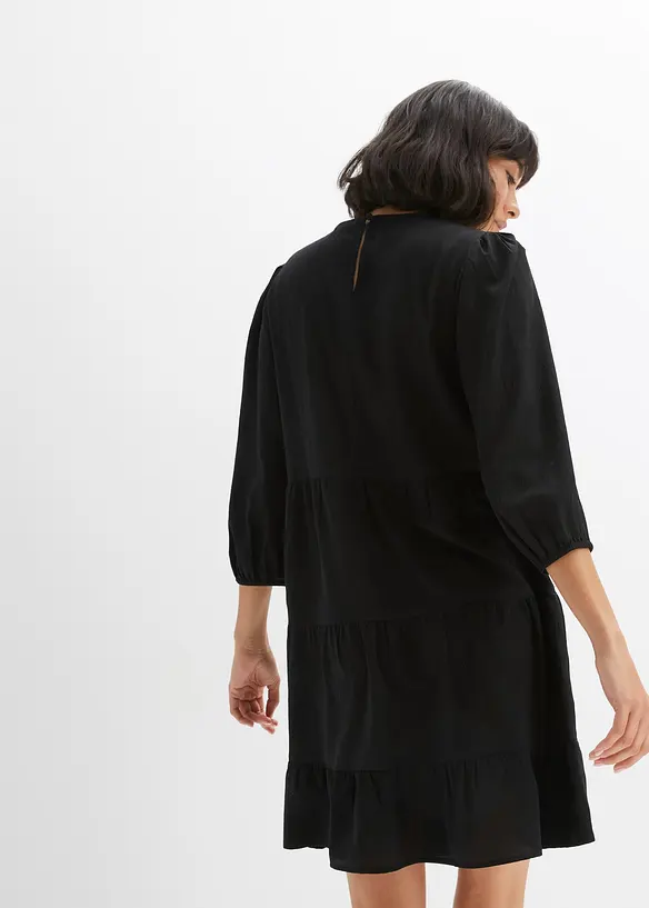 Cr&ecirc;pe jurk met volants, BODYFLIRT