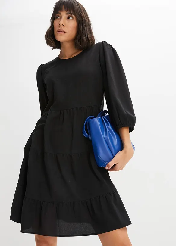 Cr&ecirc;pe jurk met volants, BODYFLIRT