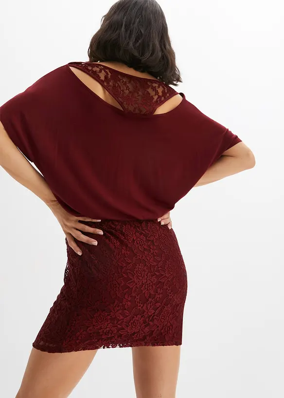 Jurk met vleermuismouwen en kant, BODYFLIRT