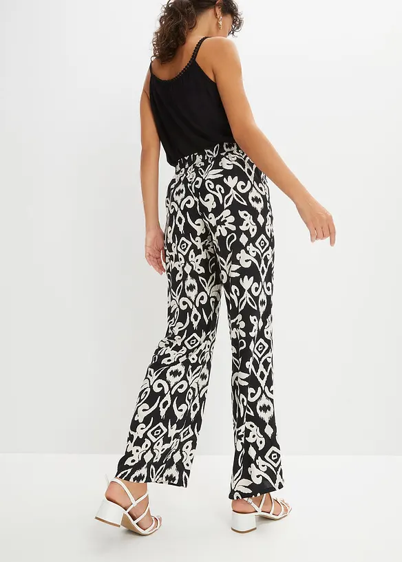 Gedessineerde Marlene broek van soepele viscose, bonprix