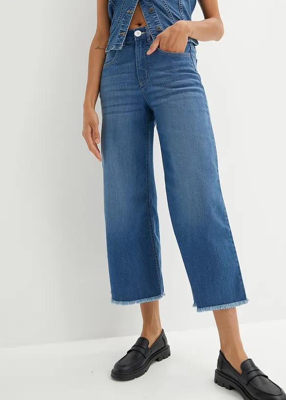 Comfort stretch 7/8 jeans, wide fit, bonprix