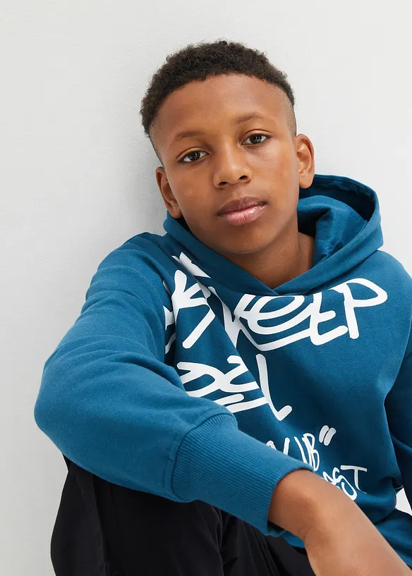 Oversized hoodie van katoen met graffiti print, bonprix