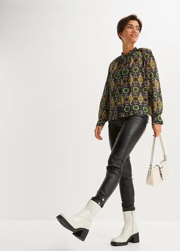 Soepelvallende blouse met all-over print, bonprix