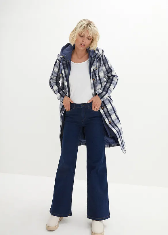 Korte coat met wol, layerlook, bonprix