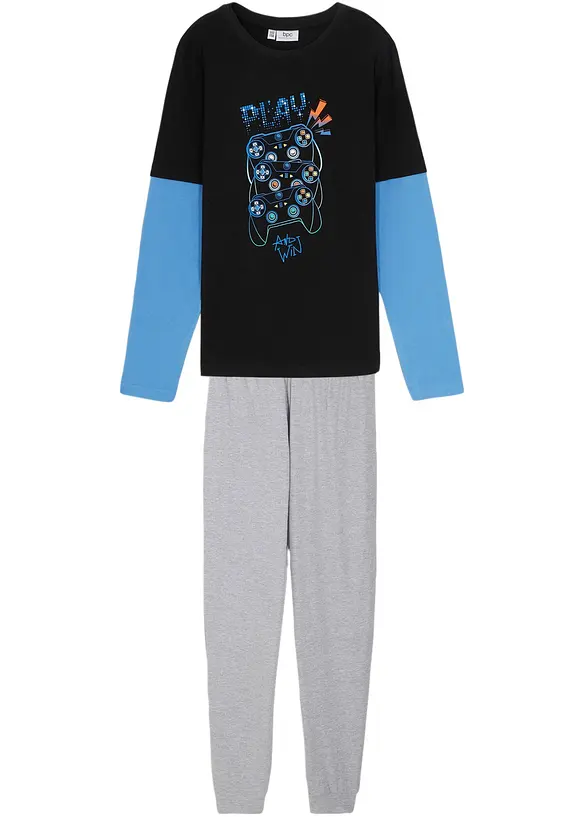 2-in-1 jongens pyjama met biologisch katoen (2-dlg. set), bonprix