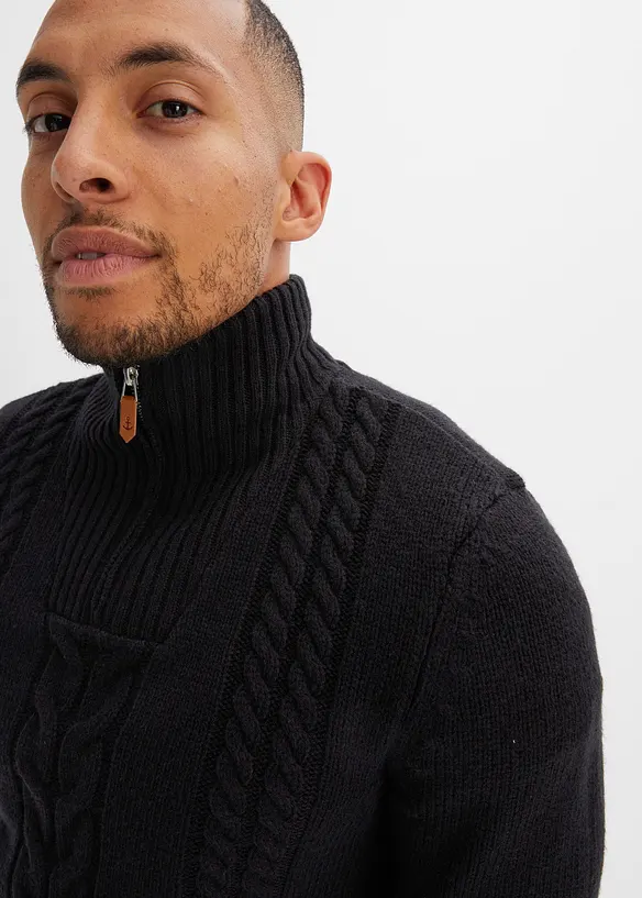 Grof gebreide schipperstrui met kabelpatroon, bonprix