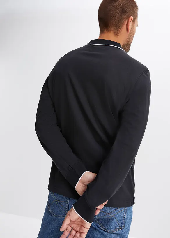 Poloshirt met lange mouwen van biologisch katoen, lange mouw, bonprix
