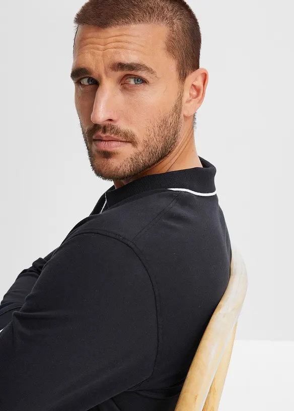 Poloshirt met lange mouwen van biologisch katoen, lange mouw, bonprix