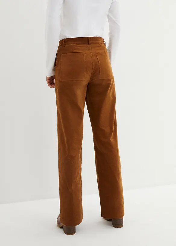 Corduroy broek in Marlene Dietrich stijl van biologisch katoen, bonprix