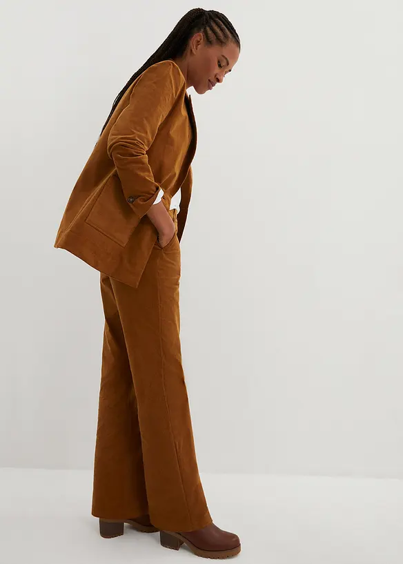 Corduroy broek in Marlene Dietrich stijl van biologisch katoen, bonprix