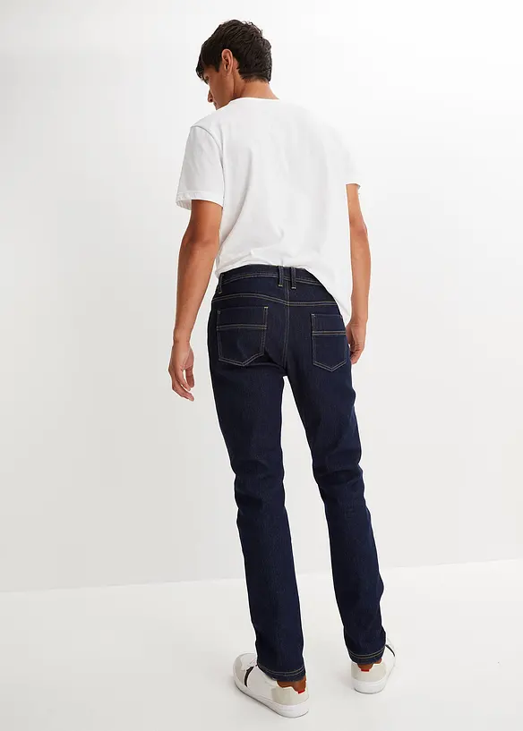 Regular fit stretch thermojeans, extra zacht aan de binnenkant, straight, bonprix