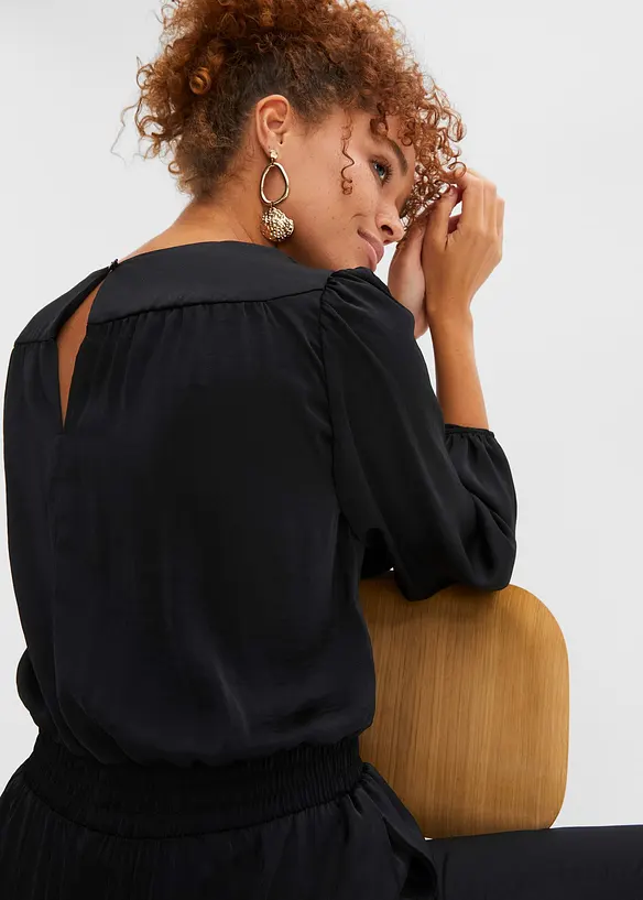Satijnen jumpsuit in wikkellook, BODYFLIRT