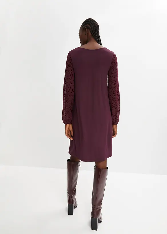 Jersey jurk met mesh inzet, BODYFLIRT