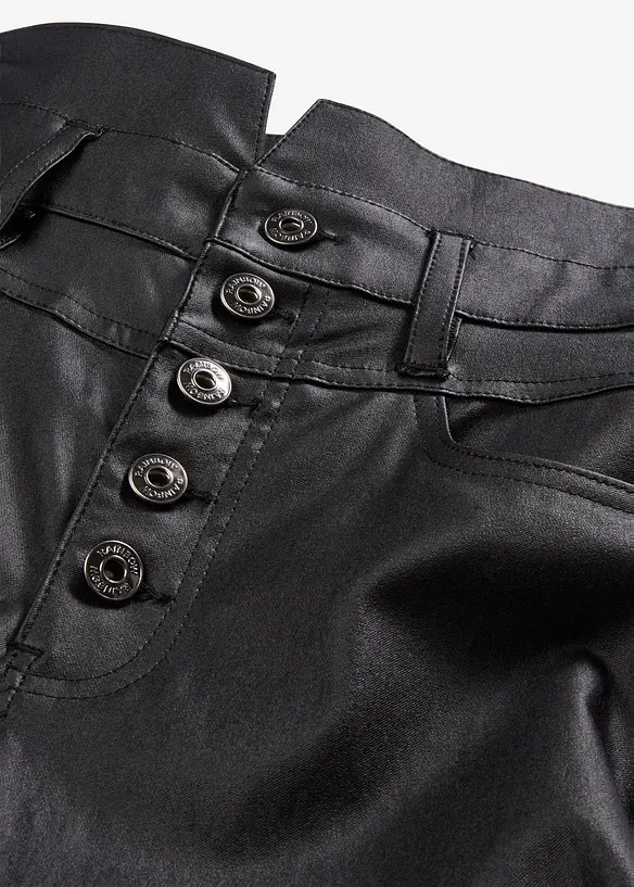 Imitatieleren high waist broek, bonprix