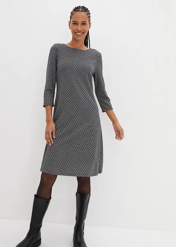 Punto di roma jurk met jacquard patroon, bonprix