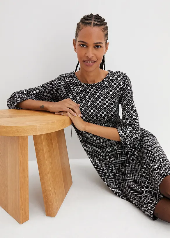 Punto di roma jurk met jacquard patroon, bonprix