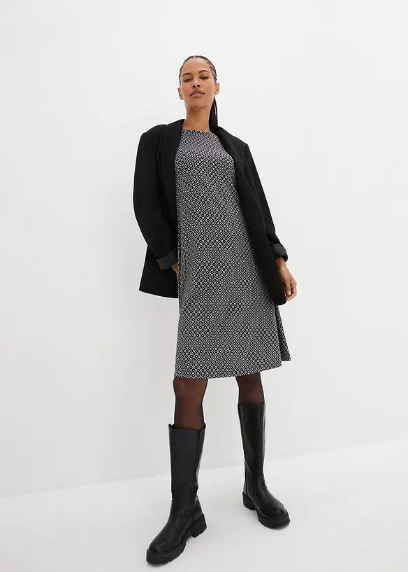 Punto di roma jurk met jacquard patroon, bonprix