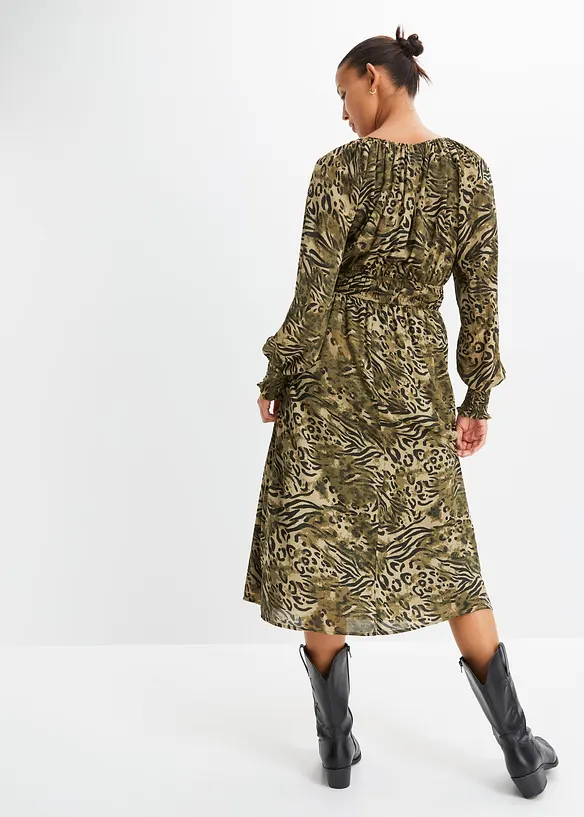 Midi jurk met animalprint, RAINBOW