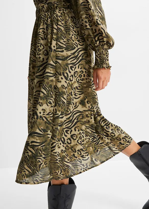 Midi jurk met animalprint, RAINBOW