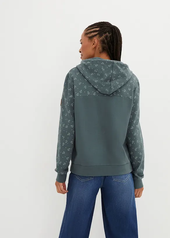 Hoodie met ritssluiting van biologisch katoen, bonprix