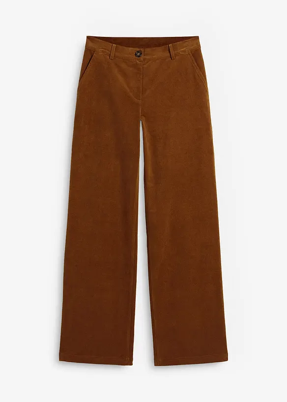 Corduroy broek in Marlene Dietrich stijl van biologisch katoen, bonprix