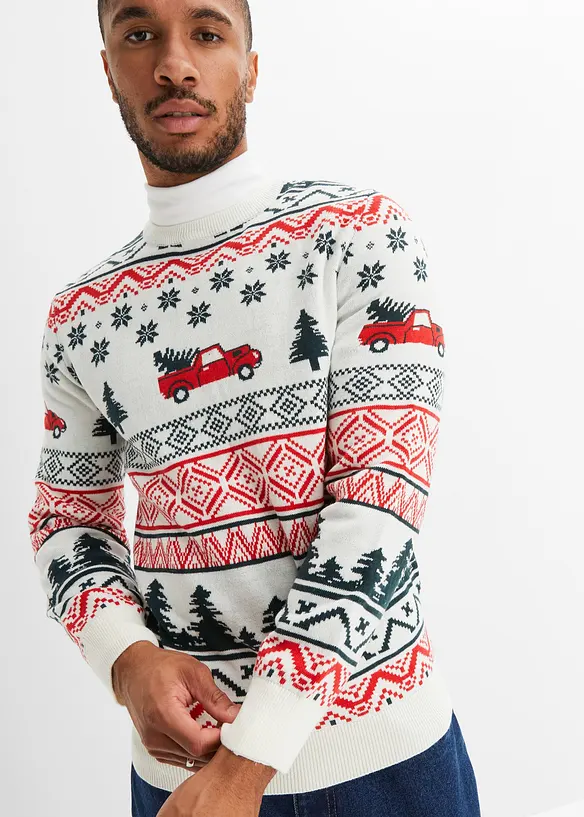 Fijngebreide kersttrui, bonprix