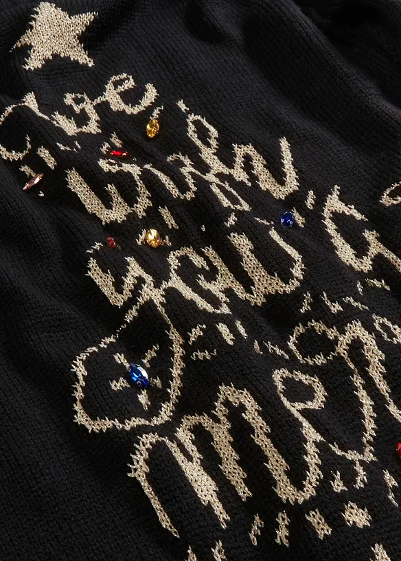 Gebreide jurk met kerstmotief, bonprix