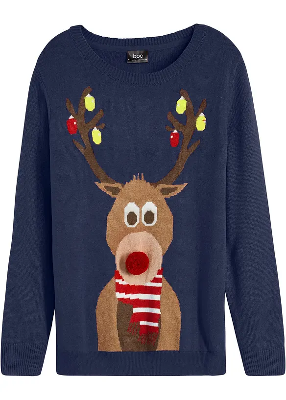 Kersttrui met rendier, bonprix