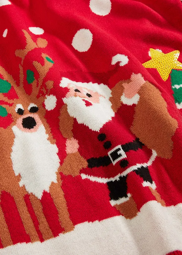 Fijngebreide trui met kerstmotief, bonprix