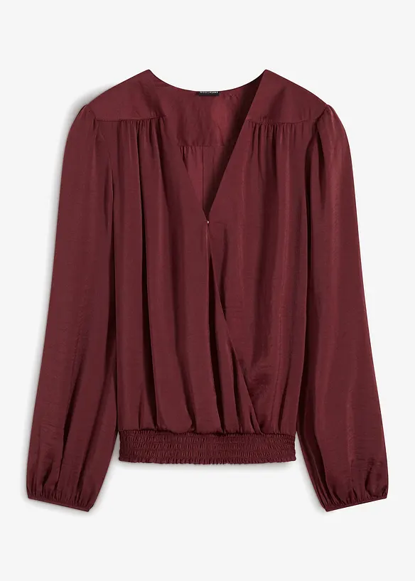Satijnen blouse in wikkellook, bonprix
