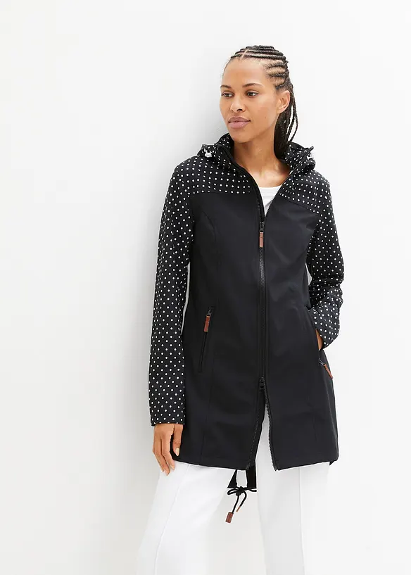 Bedrukte softshell jas, slanke pasvorm, waterafstotend, bonprix