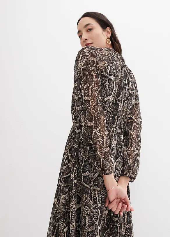 Chiffon maxi jurk met cut-outs, bpc selection