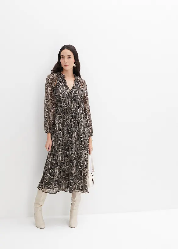 Chiffon maxi jurk met cut-outs, bpc selection
