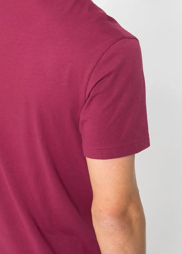 T-shirt met V-hals (set van 3), bonprix